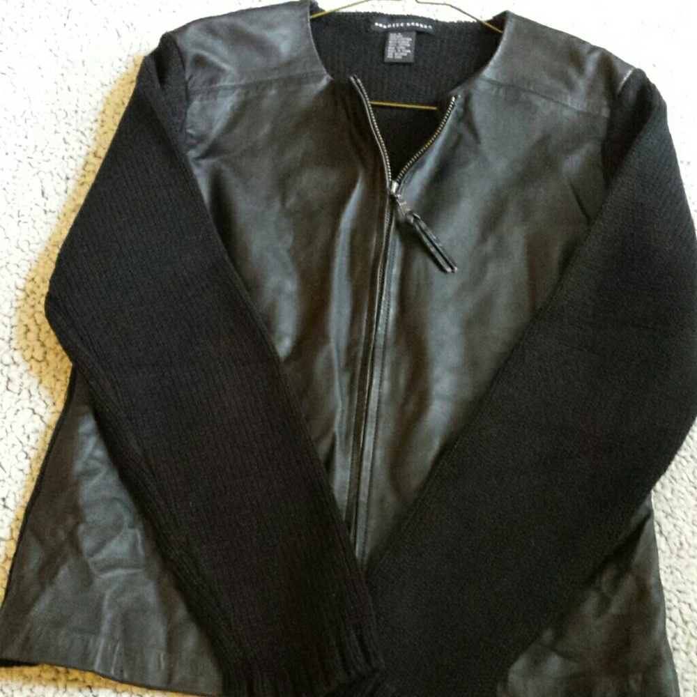 Sweater with leather